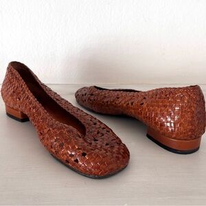 French Woven Leather Flats